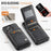 AUTSPACE For iPhone 14 Pro Max Case  A12 Leather Phone Case with Detachable Card Bag - Black - 5