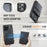 AUTSPACE For iPhone 14 Pro Max Case  A12 Leather Phone Case with Detachable Card Bag - Black - 6