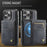 AUTSPACE For iPhone 14 Pro Max Case  A12 Leather Phone Case with Detachable Card Bag - Black - 7