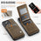 AUTSPACE For iPhone 15 Pro Case  A12 Leather Phone Case with Detachable Card Bag - Coffee - 5