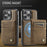 AUTSPACE For iPhone 15 Pro Case  A12 Leather Phone Case with Detachable Card Bag - Coffee - 7