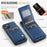 AUTSPACE For iPhone 15 Case  A12 Leather Phone Case with Detachable Card Bag - Blue - 5