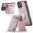 AUTSPACE For iPhone 15 Plus Case  A12 Leather Phone Case with Detachable Card Bag - Rose Gold - 3