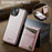 AUTSPACE For iPhone 15 Plus Case  A12 Leather Phone Case with Detachable Card Bag - Rose Gold - 4