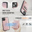 AUTSPACE For iPhone 15 Plus Case  A12 Leather Phone Case with Detachable Card Bag - Rose Gold - 6