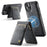 AUTSPACE For iPhone 14 Case  A12 Leather Phone Case with Detachable Card Bag - Black - 3