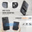AUTSPACE For iPhone 14 Case  A12 Leather Phone Case with Detachable Card Bag - Black - 6