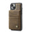 AUTSPACE For iPhone 13 6.1 inch Case  A12 Leather Phone Case with Detachable Card Bag - Coffee - 2