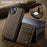 AUTSPACE For iPhone 13 6.1 inch Case  A12 Leather Phone Case with Detachable Card Bag - Coffee - 4