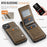 AUTSPACE For iPhone 13 6.1 inch Case  A12 Leather Phone Case with Detachable Card Bag - Coffee - 5