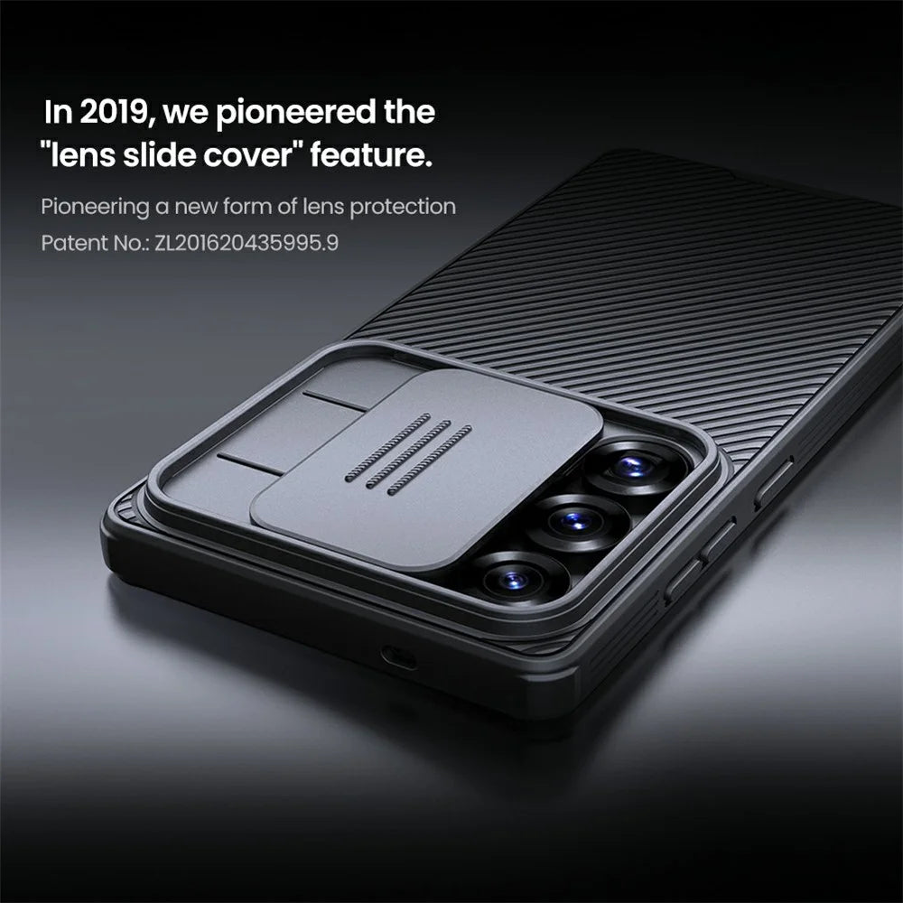 NILLKIN Camshield Pro Series for Samsung Galaxy S25 Ultra Case PC+TPU Slide Camera Lid Phone Cover - Black - 6