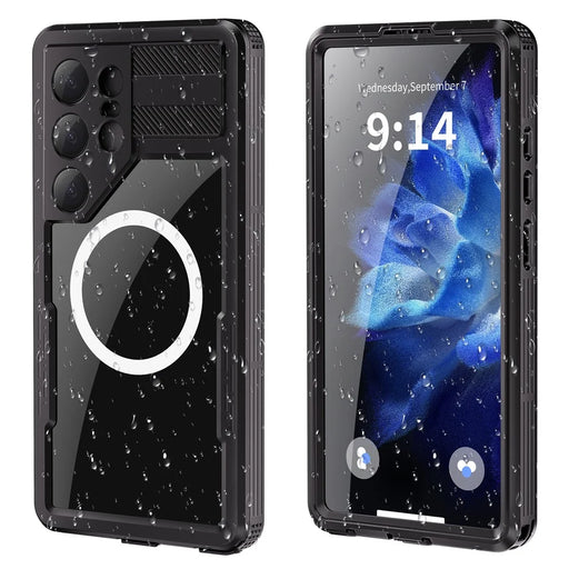 REDPEPPER For Samsung Galaxy S25 Ultra IP68 Waterproof Magnetic Case Clear Phone Cover - Black - 1