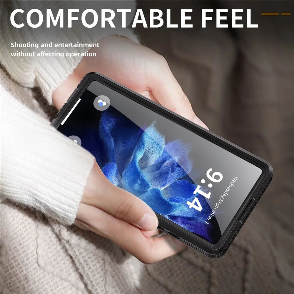 REDPEPPER For Samsung Galaxy S25 Ultra IP68 Waterproof Magnetic Case Clear Phone Cover - Black - 5