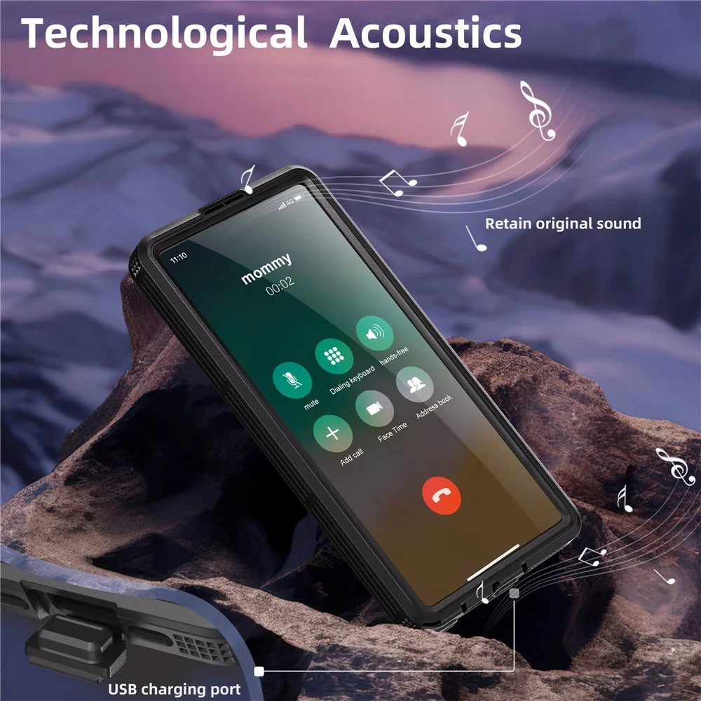 REDPEPPER For Samsung Galaxy S25 Ultra IP68 Waterproof Magnetic Case Clear Phone Cover - Black - 6