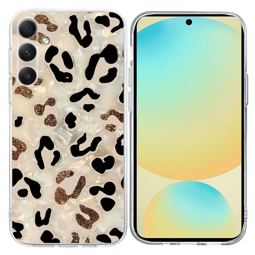 For Samsung Galaxy A56 5G Case Pattern Printing Shockproof Soft TPU Phone Cover - Leopard Print - 5