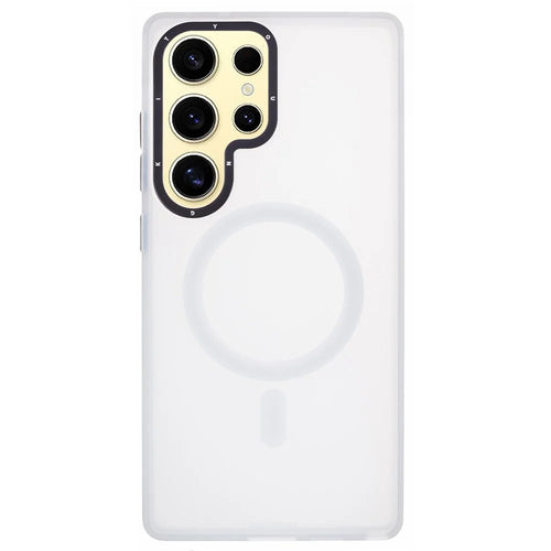 YOUNGKIT For Samsung Galaxy S25 Ultra Matte Magnetic Case PET TPU Shockproof Phone Cover - White - 1
