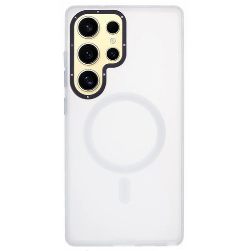 YOUNGKIT For Samsung Galaxy S25 Ultra Matte Magnetic Case PET TPU Shockproof Phone Cover - White - 1