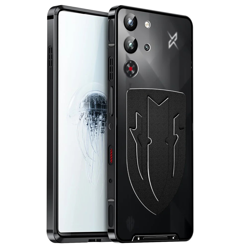 For ZTE nubia Red Magic 10 Pro 5G / 10 Pro+ 5G Case Heat Dissipation Metal Frame PC Phone Cover - Black - 1