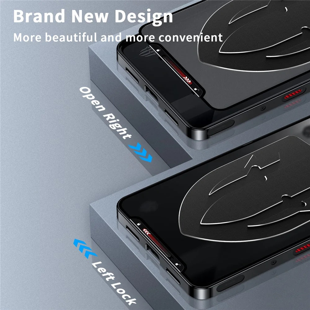 For ZTE nubia Red Magic 10 Pro 5G / 10 Pro+ 5G Case Heat Dissipation Metal Frame PC Phone Cover - Black - 5