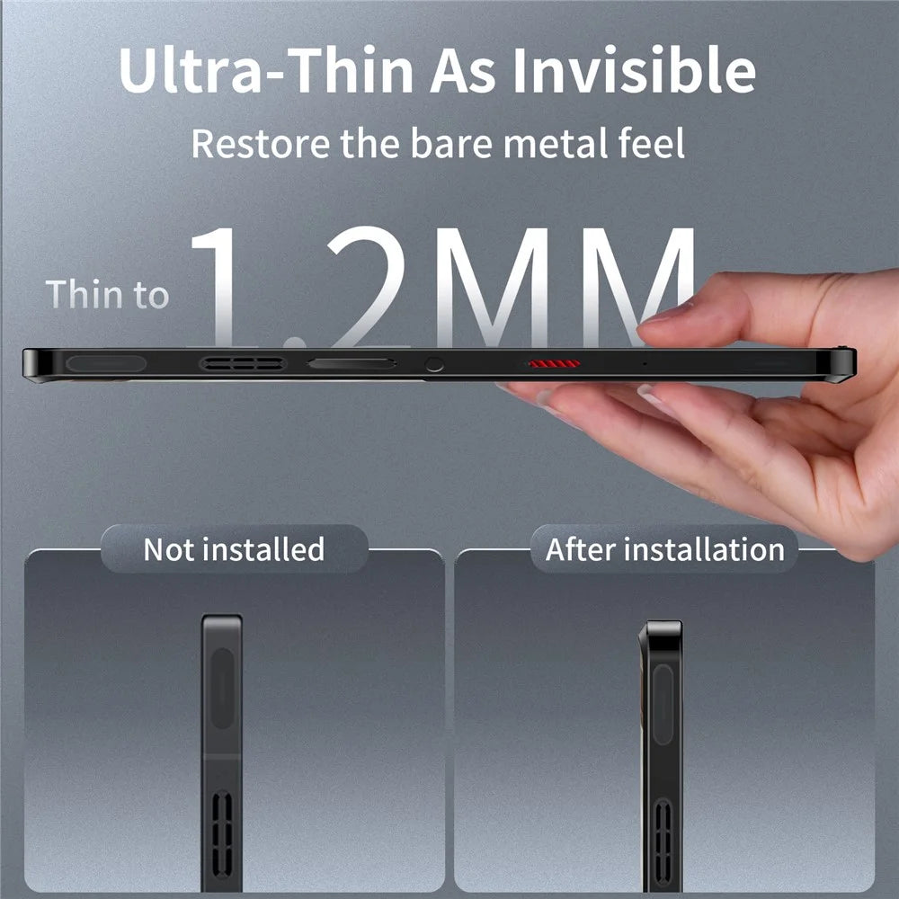 For ZTE nubia Red Magic 10 Pro 5G / 10 Pro+ 5G Case Heat Dissipation Metal Frame PC Phone Cover - Black - 7