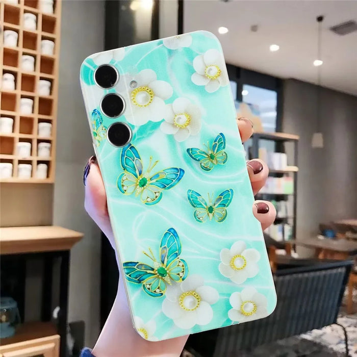 For Samsung Galaxy A36 5G Case Soft TPU Phone Back Cover Pattern Printing - Butterfly Flower - 5