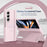 For Samsung Galaxy Z Fold3 5G PC Phone Case with Back Cover Kickstand and Tempered Glass Film - Pink - 2