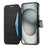 For iPhone 14 Plus Case Compatible with MagSafe Detachable Leather Phone Cover with Lens Film - Black - 2
