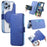 For iPhone 15 Pro Max Case Compatible with MagSafe Detachable Leather Phone Cover with Lens Film - Blue - 1