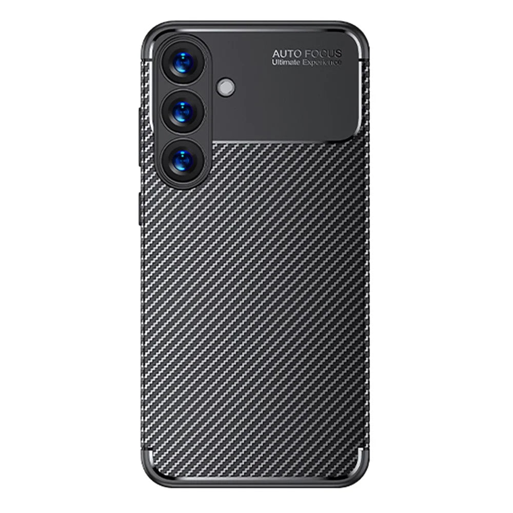 For Samsung Galaxy S25 Case Carbon Fiber Texture TPU Phone Cover Heat Dissipation - 2