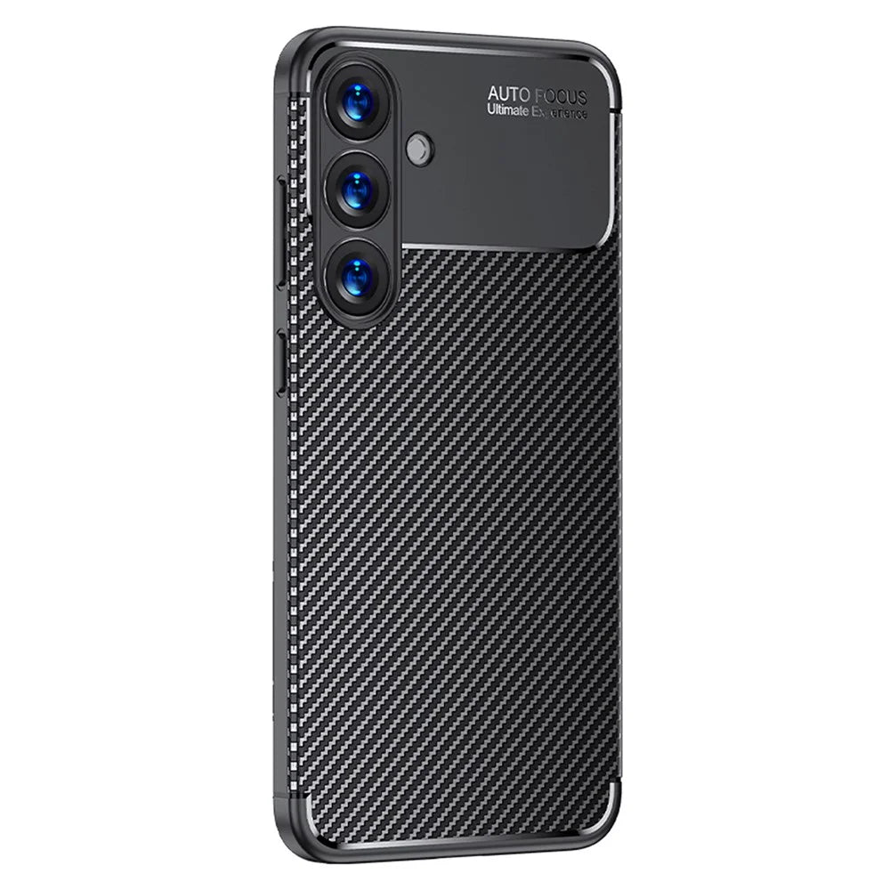 For Samsung Galaxy S25+ Case Carbon Fiber Texture TPU Phone Cover Heat Dissipation - 3