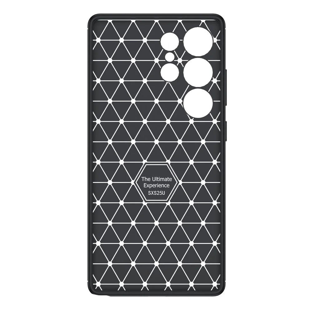 For Samsung Galaxy S25 Ultra Case Carbon Fiber Texture TPU Phone Cover Heat Dissipation - 2