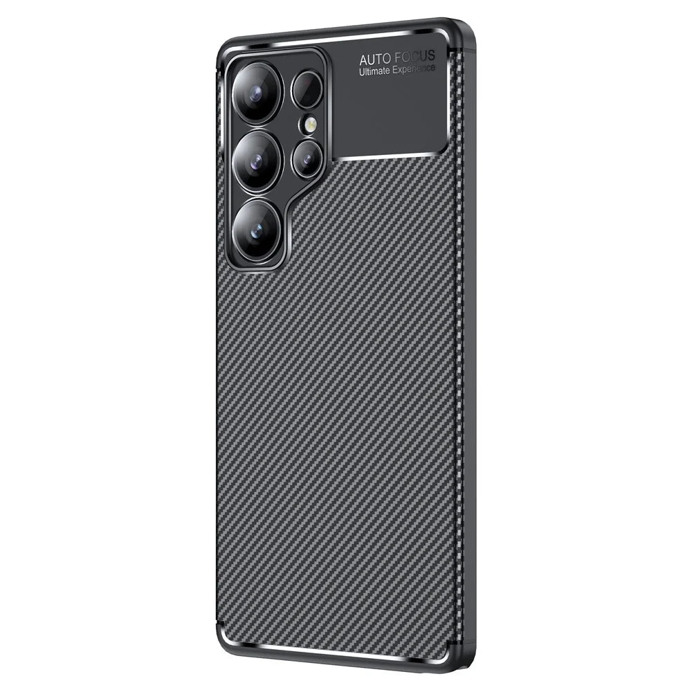 For Samsung Galaxy S25 Ultra Case Carbon Fiber Texture TPU Phone Cover Heat Dissipation - 4