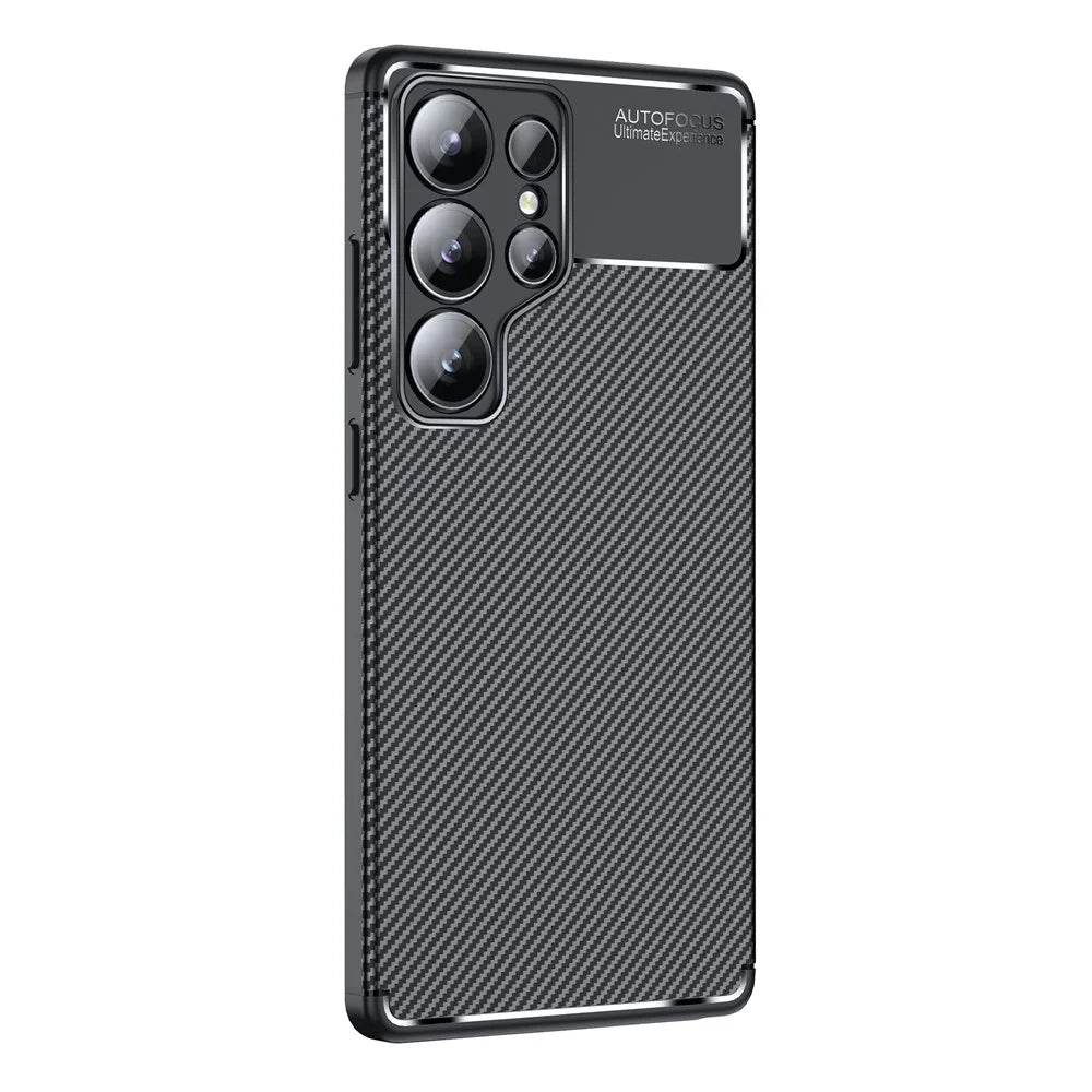 For Samsung Galaxy S25 Ultra Case Carbon Fiber Texture TPU Phone Cover Heat Dissipation - 5