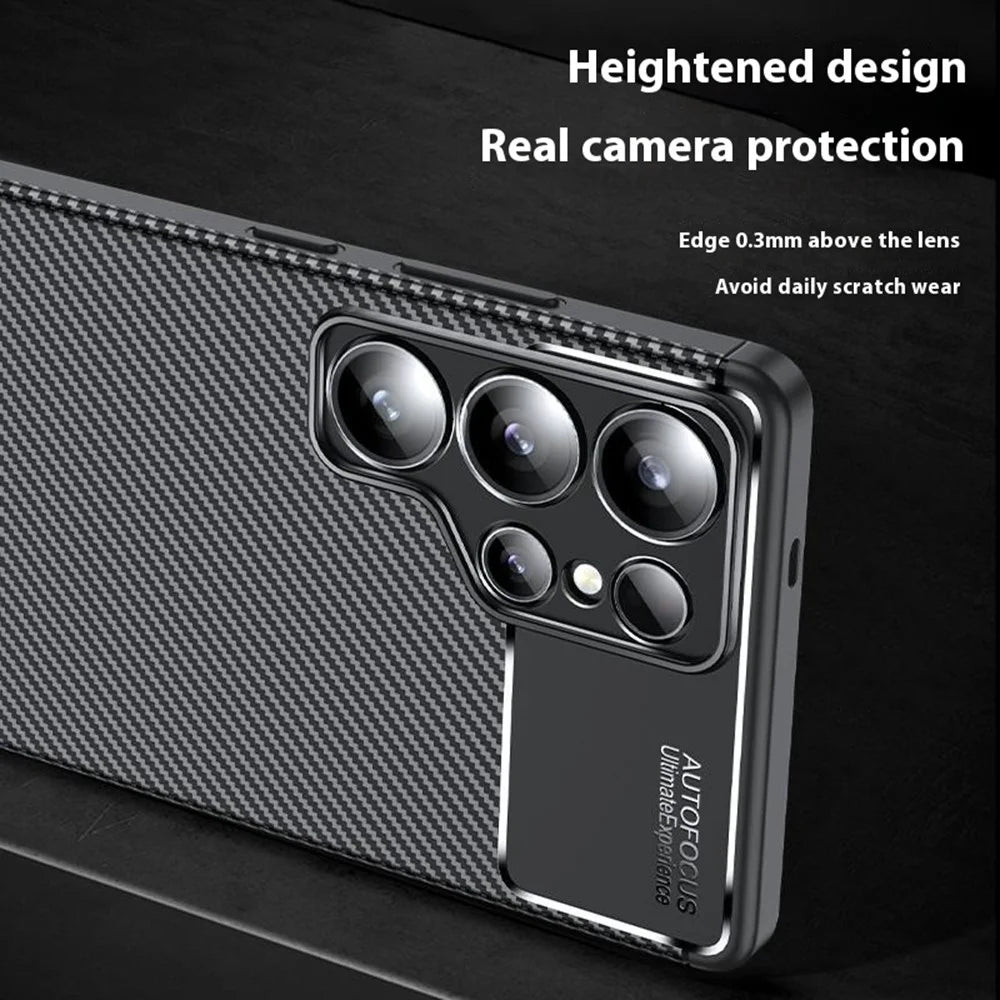 For Samsung Galaxy S25 Ultra Case Carbon Fiber Texture TPU Phone Cover Heat Dissipation - 7