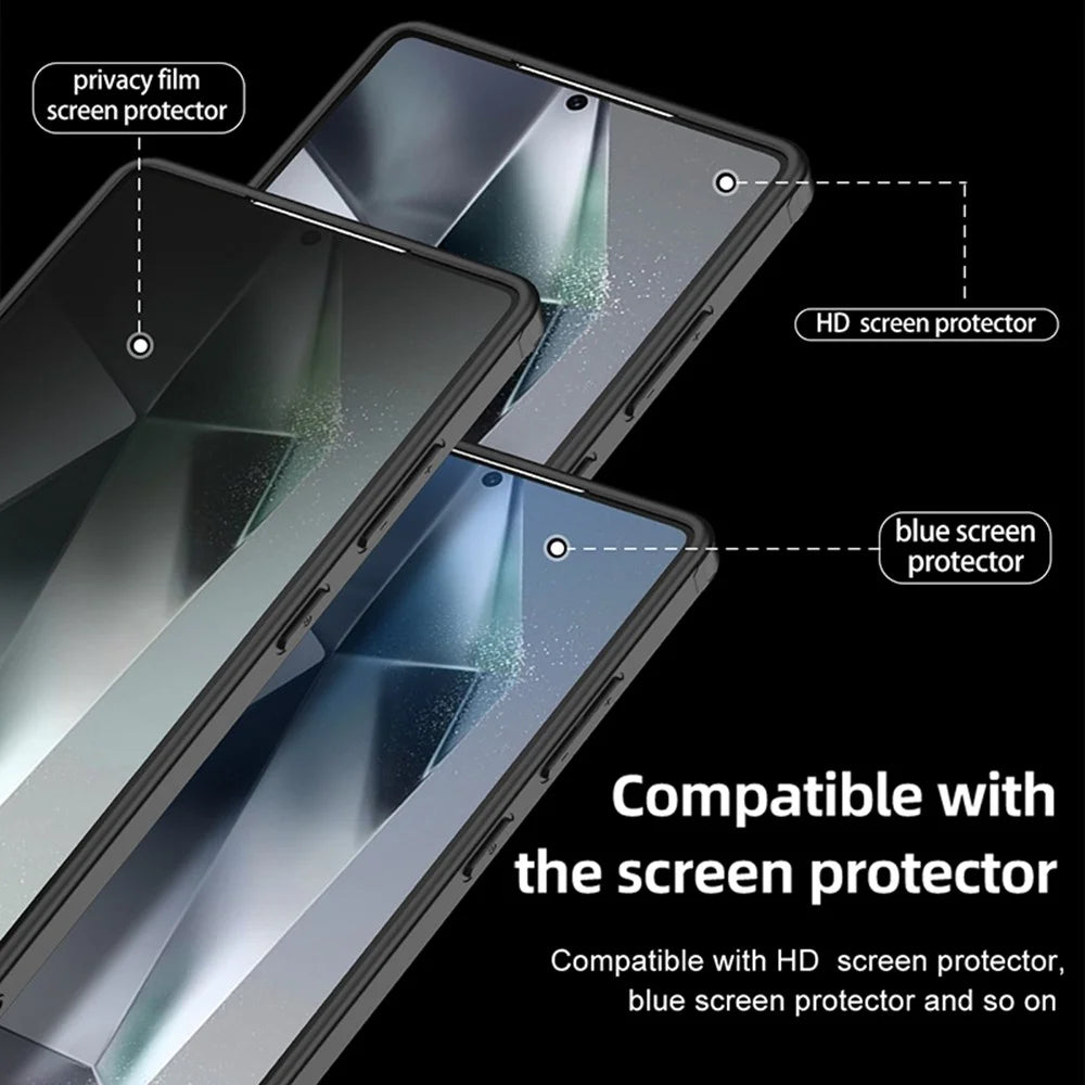 For Samsung Galaxy S25 Ultra Case PC+TPU Phone Cover Airbag Protection - Black - 4