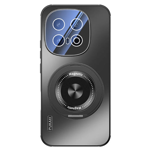 For vivo iQOO 13 5G Magnetic Case Kickstand TPU PC Heat Dissipation Phone Cover - Black - 1
