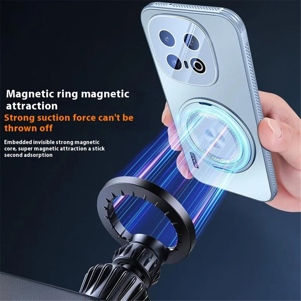 For vivo iQOO 13 5G Magnetic Case Kickstand TPU PC Heat Dissipation Phone Cover - Black - 5