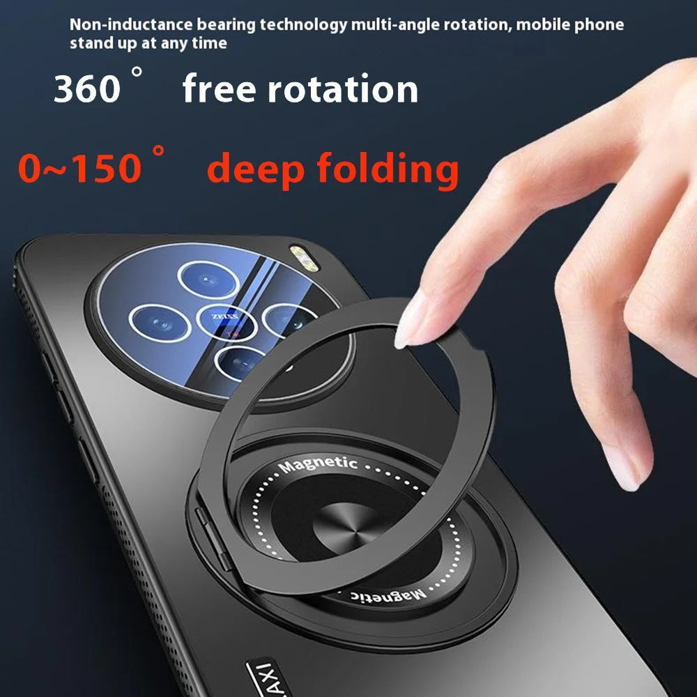 For vivo X200 Pro mini 5G Magnetic Case Kickstand TPU PC Heat Dissipation Phone Cover - Black - 4