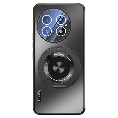 For OnePlus 13 Magnetic Case Kickstand TPU PC Heat Dissipation Phone Cover - Black - 1