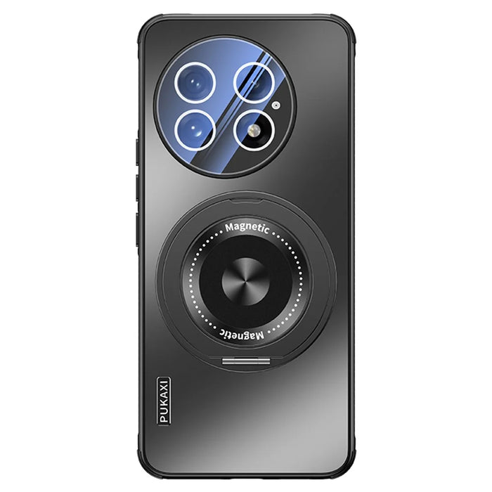 For OnePlus 13 Magnetic Case Kickstand TPU PC Heat Dissipation Phone Cover - Black - 1