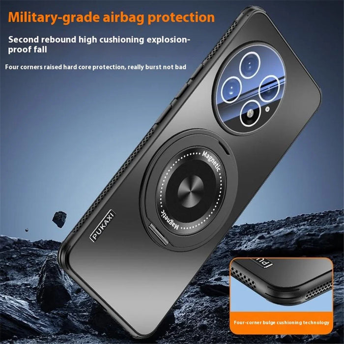 For OnePlus 13 Magnetic Case Kickstand TPU PC Heat Dissipation Phone Cover - Black - 3