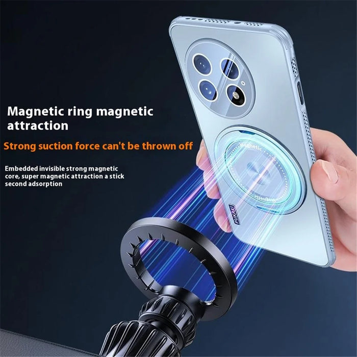For OnePlus 13 Magnetic Case Kickstand TPU PC Heat Dissipation Phone Cover - Black - 6
