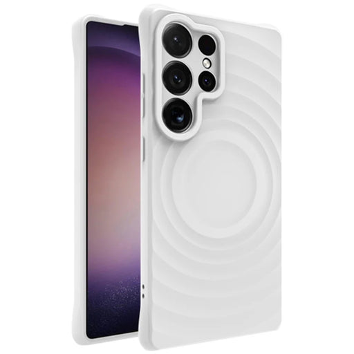 IMAK UC-6 Series for Samsung Galaxy S25 Ultra Case Water Drop Texture Anti-Skid Matte TPU Cover - Matte White - 1