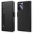 For Realme Note 60 Case Stand PU Leather Phone Cover Card Holder Mirror - Black - 1