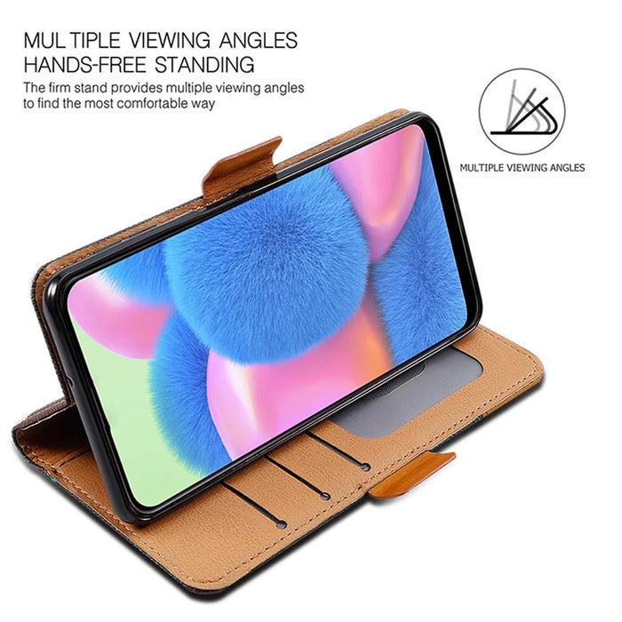 For Realme Note 60 Case Color Splicing PU Leather Wallet Phone Cover - Brown - 3