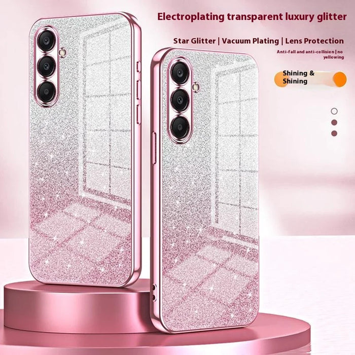 For Samsung Galaxy A26 5G Case Electroplating Gradient Glitter TPU Phone Cover - Pink - 3