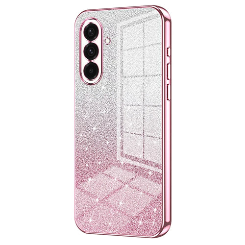 For Samsung Galaxy A36 5G Case Electroplating Gradient Glitter TPU Phone Cover - Pink - 1