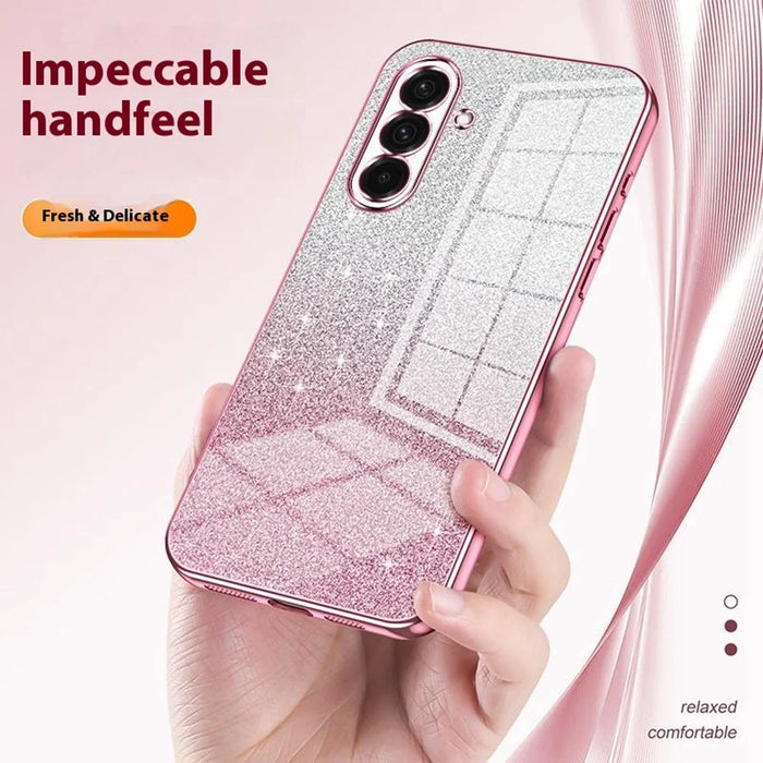 For Samsung Galaxy A36 5G Case Electroplating Gradient Glitter TPU Phone Cover - Pink - 6