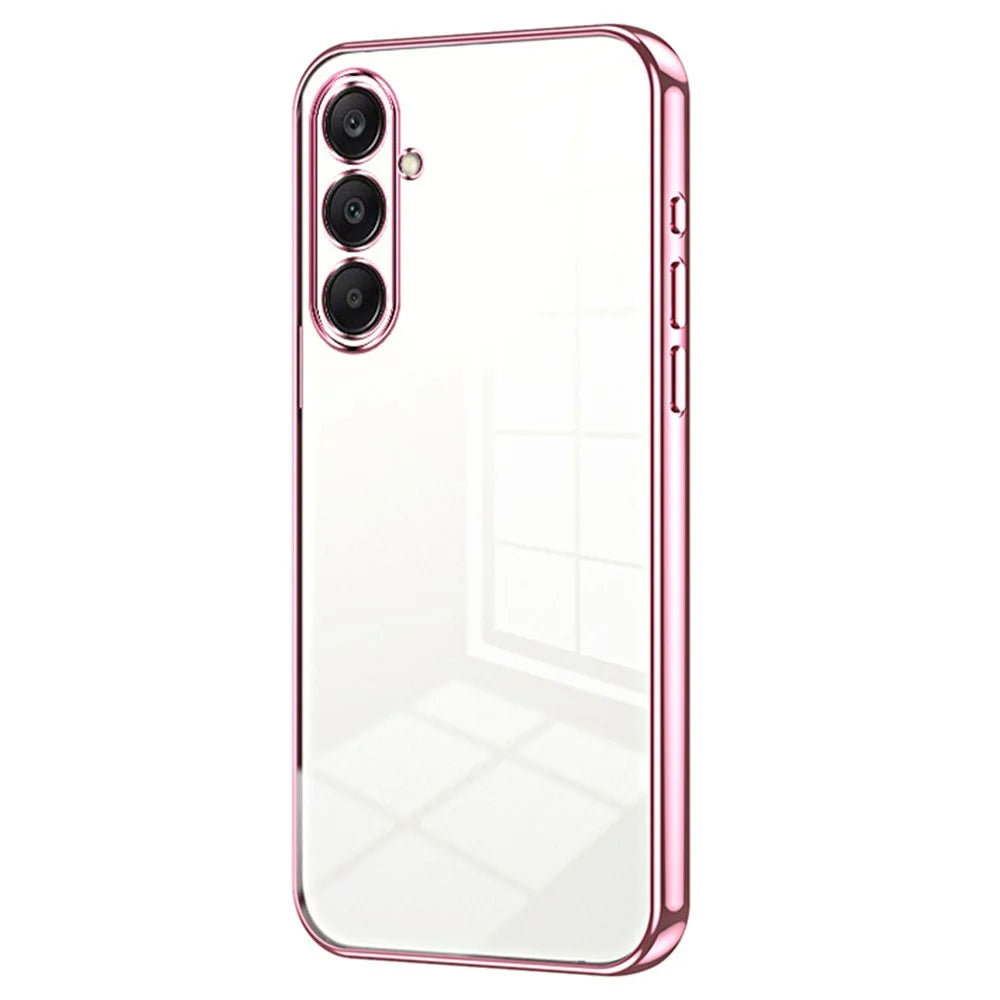 For Samsung Galaxy A26 5G Case Electroplating Frame Soft TPU Phone Cover - Pink - 1