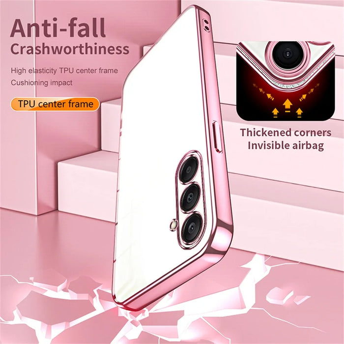 For Samsung Galaxy A26 5G Case Electroplating Frame Soft TPU Phone Cover - Pink - 7